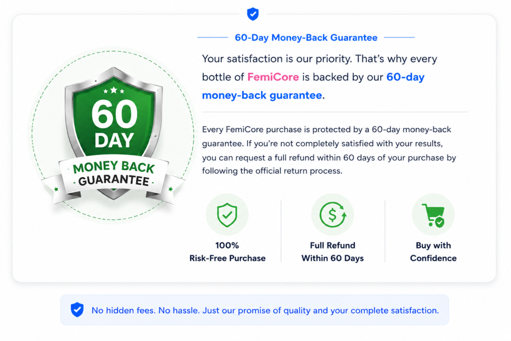 femicore 60 days money back guarantee